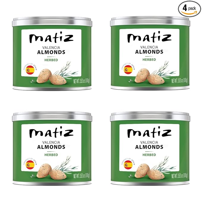 Matiz Valencia Herbed Almonds | Spanish | Natural | Artisanal | 4 x 100g | (4 Pack - 400g Valencia Herbed)