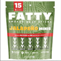 Fattty Smoked Meat Sticks Jalapeno Minis Flavor Made with Grass Fed Beef and Pork Raised Without Antobiotics 15 oz