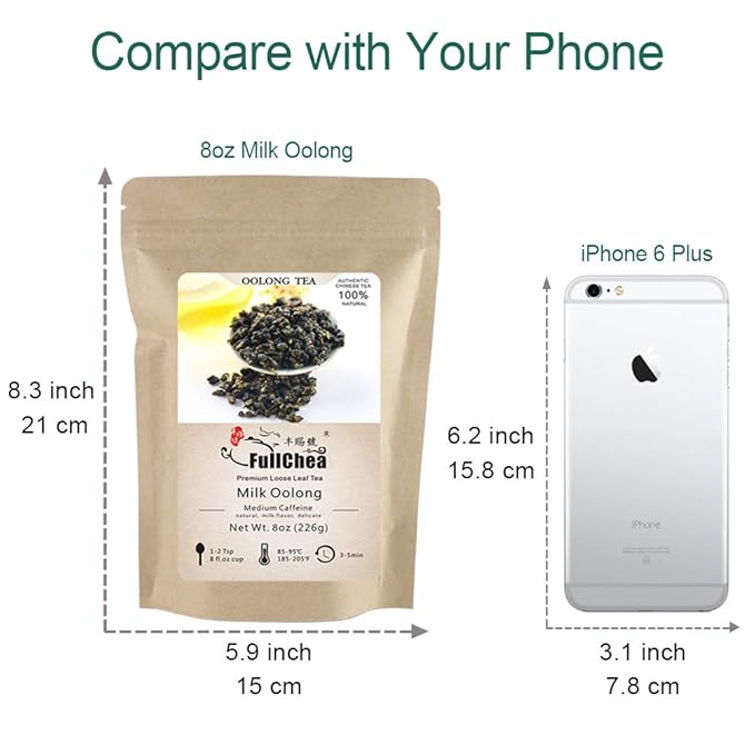 FullChea Milk Oolong Tea - Loose Leaf - Taiwan High Mountain Jin Xuan - Naturally Milky &amp Silky - 8oz / 226g