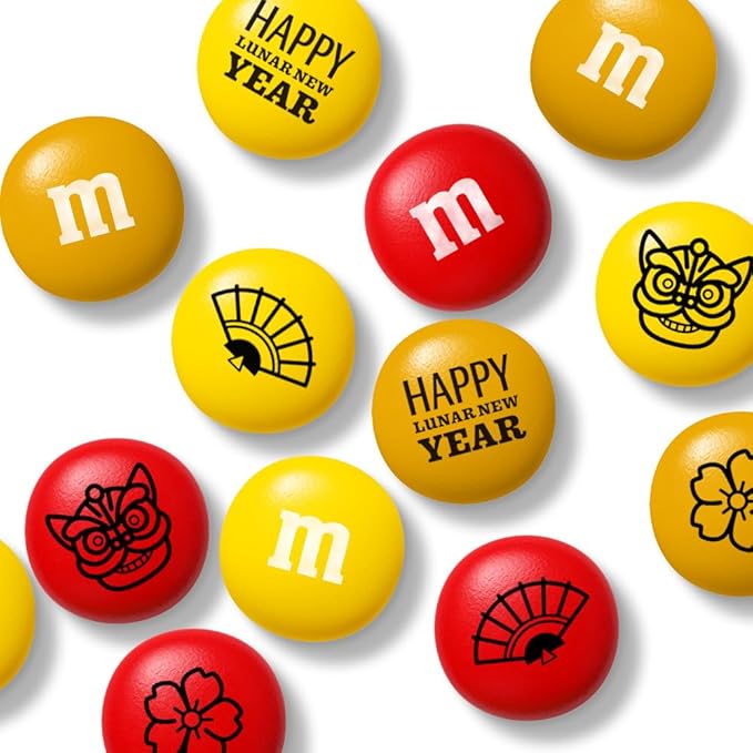 M&ampM'S WORLD Lunar New Year Day Candy Blend Unique Pre-Designed M&ampM’S Candies for Party Décor DIY Favors or Gifts 2 lb Bulk