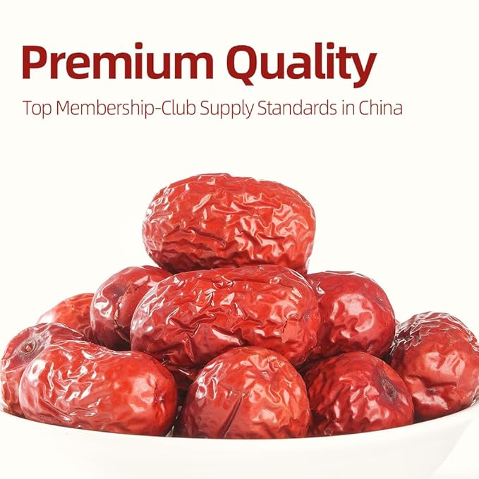 Red Dates | 650g / 1.43lb | PoetrySeptember Chinese Dried Jujube Natural Healthy Snack for Tea Soup Baking &amp Oatmeal | Sleep Support
