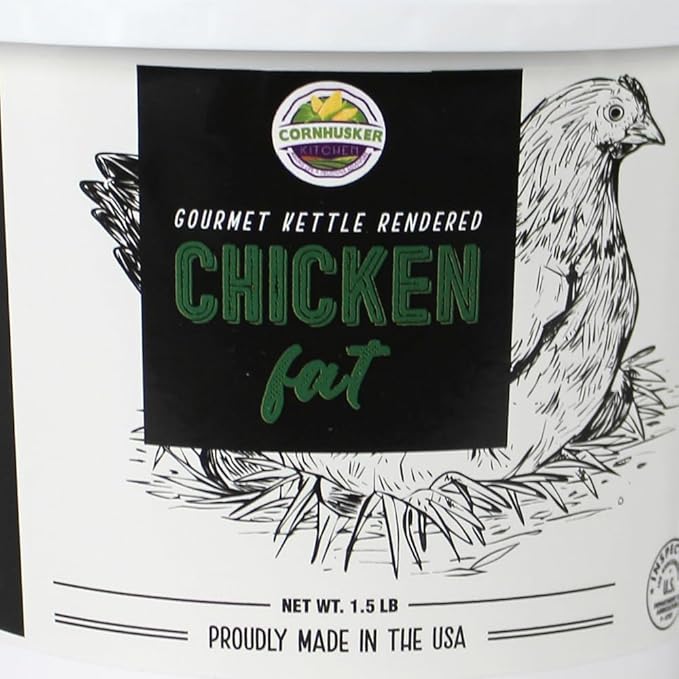 Gourmet Rendered Chicken Fat | 1.5 lb Tub | Paleo-Friendly Cooking &amp Baking Fat by Cornhusker Kitchen