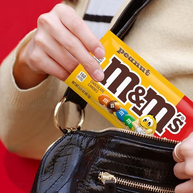 M&ampM’S Peanut Milk Chocolate Individually Wrapped Candy Share Size Bulk Chocolate Candy 78.48 Oz 24 Ct
