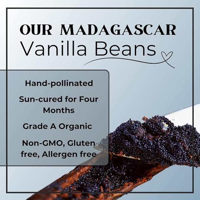 1.8 lbs Organic Madagascar Vanilla Ultra-fine Sugar | For Chefs Home Cooking Ice Cream Cocktails Cakes Crème Brulee &amp Dessert Making | non-GMO All-natural | 1 Pack 27 Oz