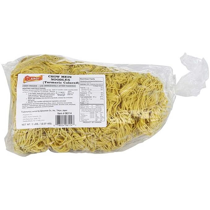 Amoy Turmeric Colored Chow Mein Noodle 5 Pound -- 4 per case.