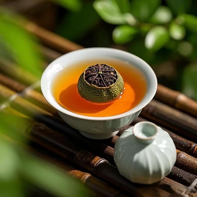 Xiao Qing Gan Pu-erh Tea – Aged Tangerine Peel with Fermented Yunnan Tea – Citrus Pu'er Tea – 15.16oz (430g) Whole Mini Tangerines生晒新会小青柑柑普茶天马一号