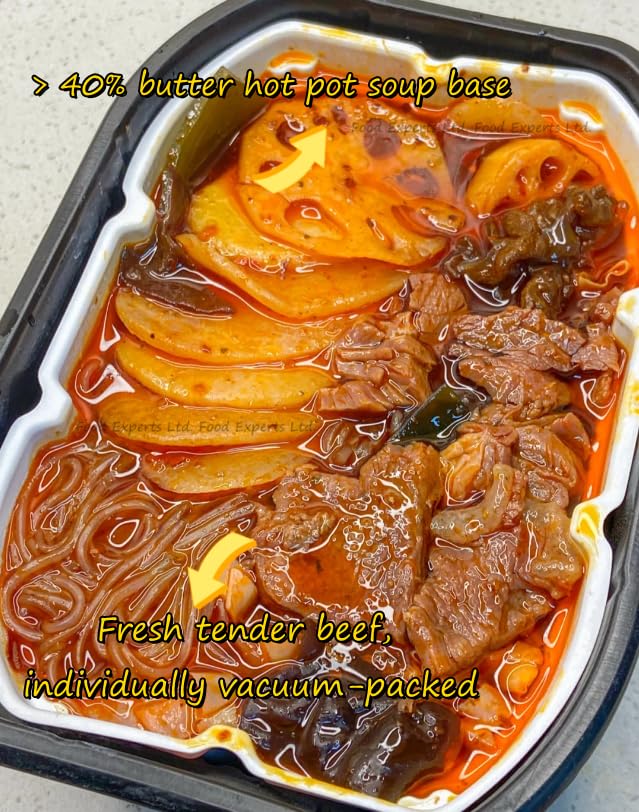 Food Experts Instant Self-Heating Hot Pot 1.2lb*3 Container Outdoor Fishing Hiking Easy Meal non cookware(SpicyVeggies 1.1LB*3 Container)