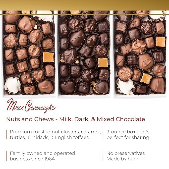Mrs. Cavanaugh’s 3 lb Nuts &amp Chews Mixed (Milk 65% &amp Dark 35%) Chocolate