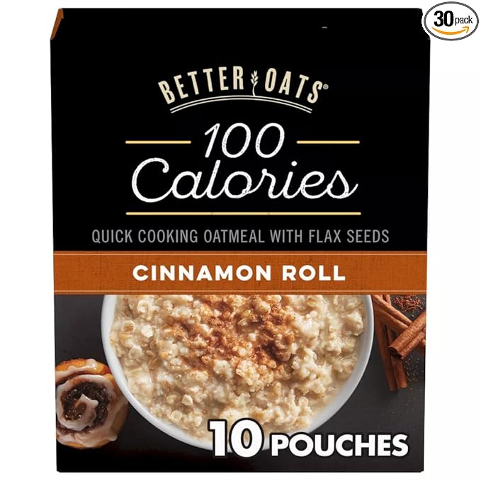 Better Oats OAT FIT Instant Oatmeal CINNAMON ROLL 9.8oz (3 Pack)