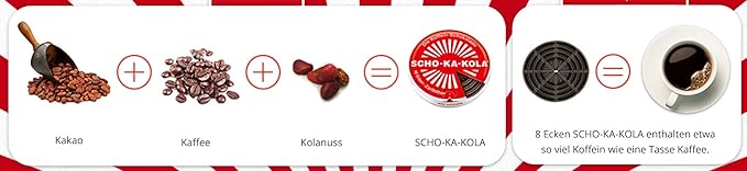 Dark Chocolate SCHO-KA-KOLA with natural Caffeine from Cocoa Cola-Nut-Powder and Coffee 6 tins x 100 g / Germany