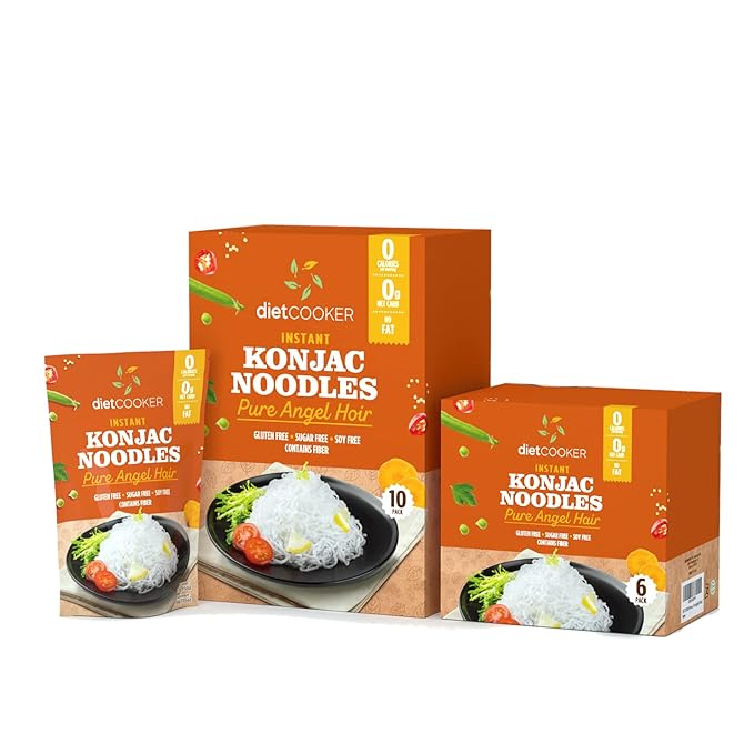 Shirataki Noodle DIET COOKER Premium Konjac Noodle Keto &amp Vegan Friendly 9.52 oz Odor Free Low Calorie Pasta Zero Net Carbs Healthy Diet Food - Angel Hair (6 Packs)
