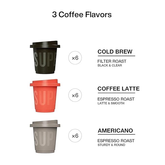 SATURNBIRD Premium Instant Coffee Medium/Dark Roast Mix Cold Brew/Latte/Americano 3 Customized Flavors 100% Arabica Blend 18 Counts for Camping Traveling Home Office 1.27 OZ