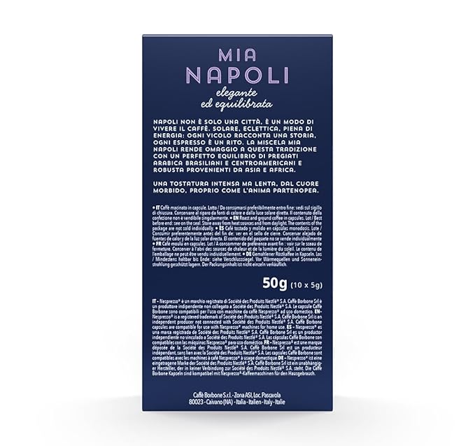 Caffè Borbone Mia Napoli Aluminum Capsules Compatible with Nespresso Original Machines Medium Roast 100 Count