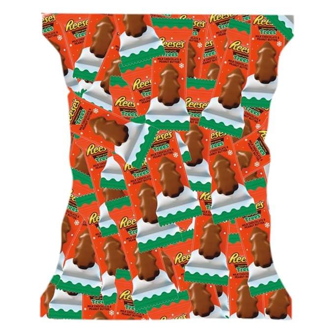 CandyKrave Resees Trees Milk Chocolate Candy - (2lb 55 Pieces) Bulk Snack Size Resees Easter Chocolate candy - Individually wrapped PeanutButter candy for Easter Bithday Party &amp Other Ocassion