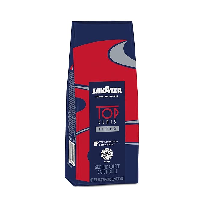 Lavazza Top Class Filtro Ground Coffee Medium Roast 8 Ounce (Pack of 6)