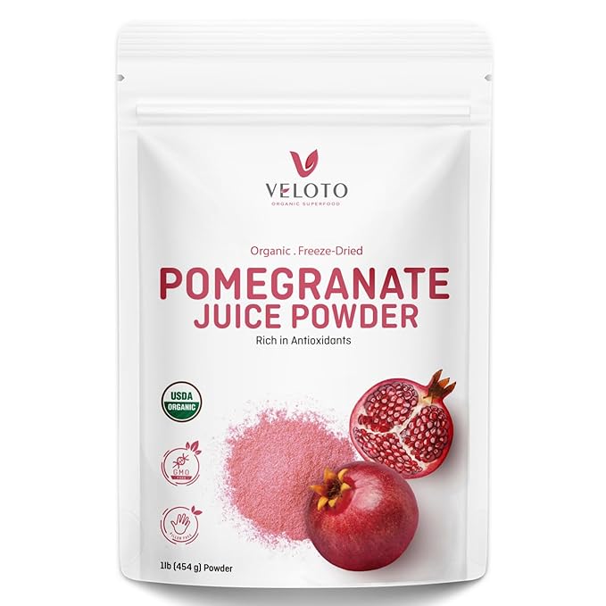 Organic Pomegranate Juice Powder Pure Pomegranate -Fruit Freeze Dried Powder Natural Vitamin C Vegan Sweetener Superfoods for Smoothies Yogurt &amp Shake Gluten Free Non GMO 1 lb