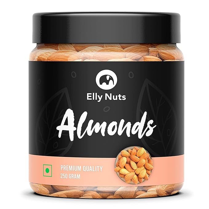 Elly Nuts Dry Fruits Combo Pack of 500 gms California Almond 250 gms &amp Cashew Nuts| Kaju 250 gms Dry Fruits Combo [ Jar Pack]