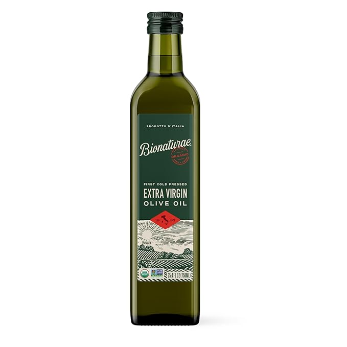 Bionaturae Extra Virgin Olive Oil - Organic Olive Oil Non-GMO USDA Certified Organic Recyclable Glass 100% Authentic Italian Olive Oil Made in Italy - 25.4 Fl Oz