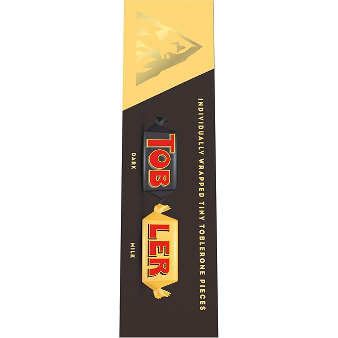 TOBLERONE Tiny Assorted Chocolate Bars Variety Pack (Milk &amp Dark) 1 Gift Box (25 Pieces)