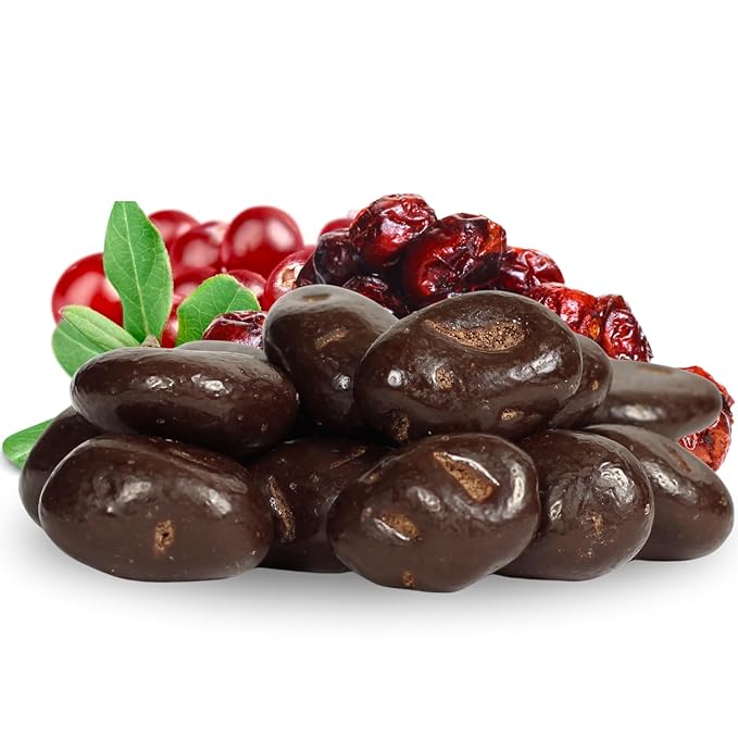Dark Chocolate Covered Cranberries by Its Delish 3 LBS Jumbo Container | Gourmet Dark Chocolate Cranberries Healthy Snacks Chocolate Fruit | USA Made Vegan Kosher