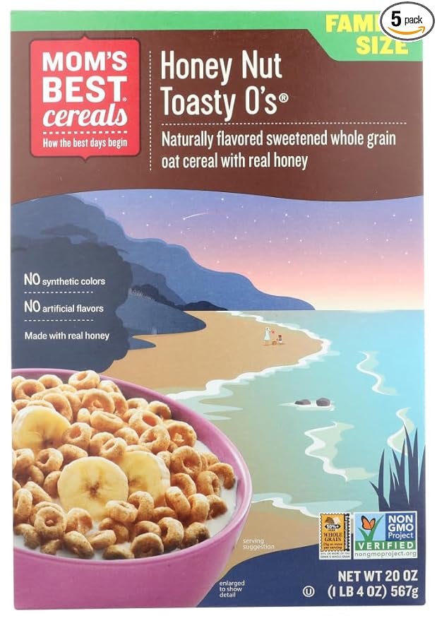 Mom's Best Honey Nut Toasty O's 20-Ounce Bag (Pack of 5)