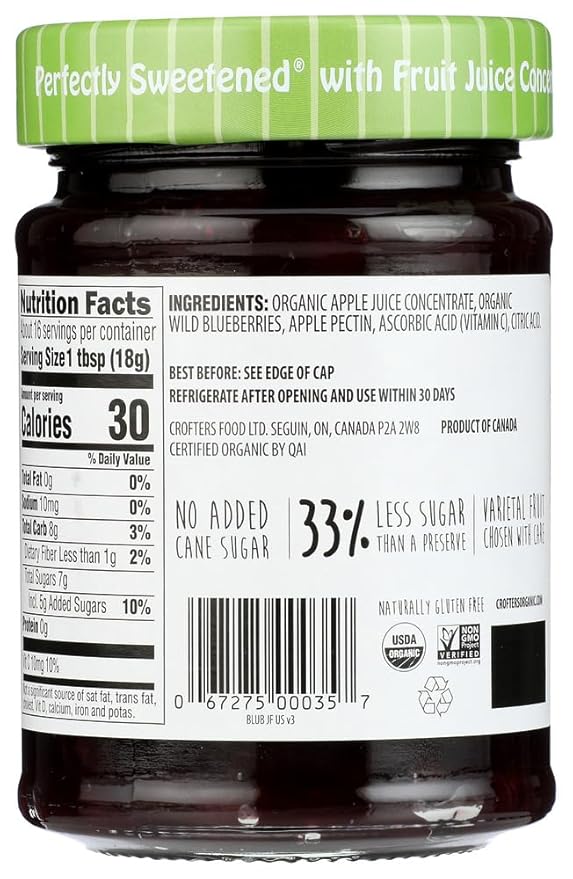Crofters Food Ltd. Just Frt Sprd Og Wld Blub 10-Ounce (Pack of 6)