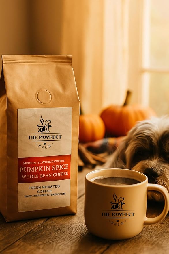 Dog Lover’s Coffee – Pumpkin Spice by The Pawfect Brew | Medium Roast Whole Bean 2lb Bag | Warm &amp Spiced Seasonal Flavor | 25% Profits Donated to Animal Rescue