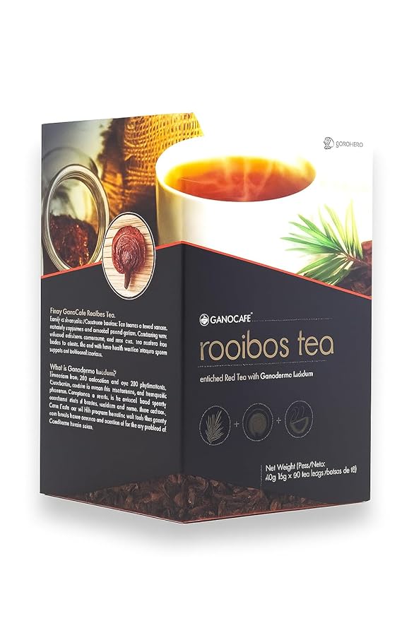 Tea Bags with Ganoderma Lucidum – Herbal Caffeine-Free Drink – 20 Count – Great for Daily Use – Serve Hot or Cold