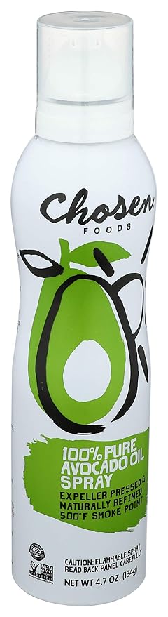 Chosen Foods 100% Pure Avocado Oil Spray Keto Diet Friendly Kosher Cooking Spray for Baking High-Heat Cooking and Frying (6 oz) (Pack of 4)