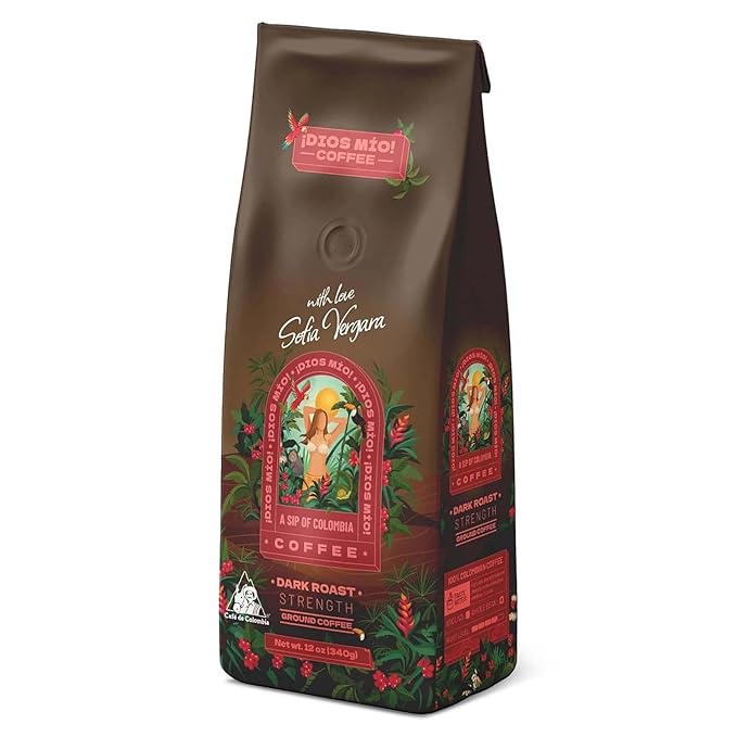 Dios Mio Coffee by Sofia Vergara Mixed Roast Ground Premium Colombian Coffee 12 Ounce Bag (Pack of 3)