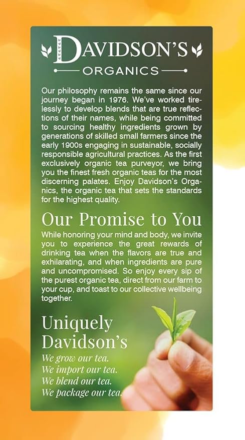 Davidson's Organics Raspberry Cream Caramel 25-count Tea Bags Pack of 6