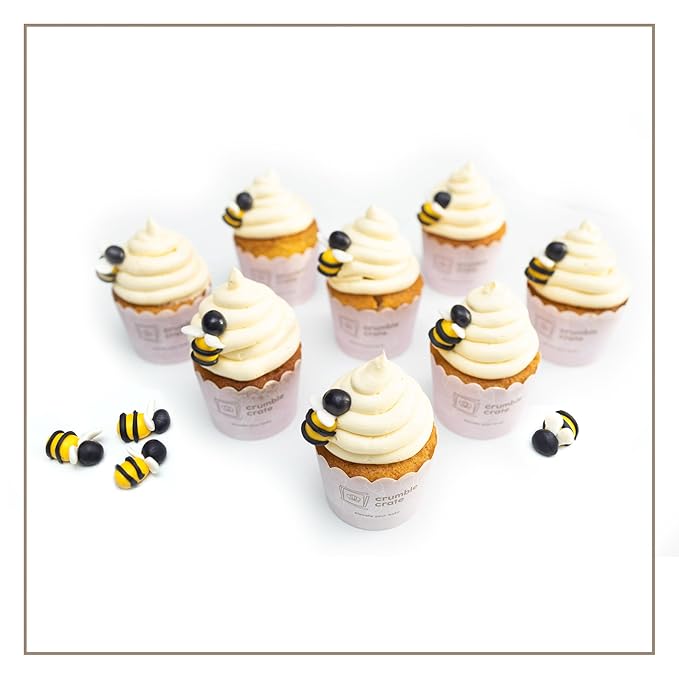 CrumbleCrate Honey Bee &amp Orange Cupcakes DIY Baking Kit for Adults | Gourmet Cupcakes Making Set with Pre-Measured Ingredients | Perfect Baking Gift