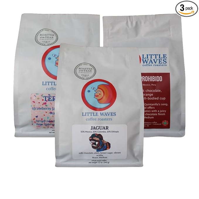 Bean Box Sampler - Roasted by Little Waves 3-Pack Whole Bean Coffee Go ...
