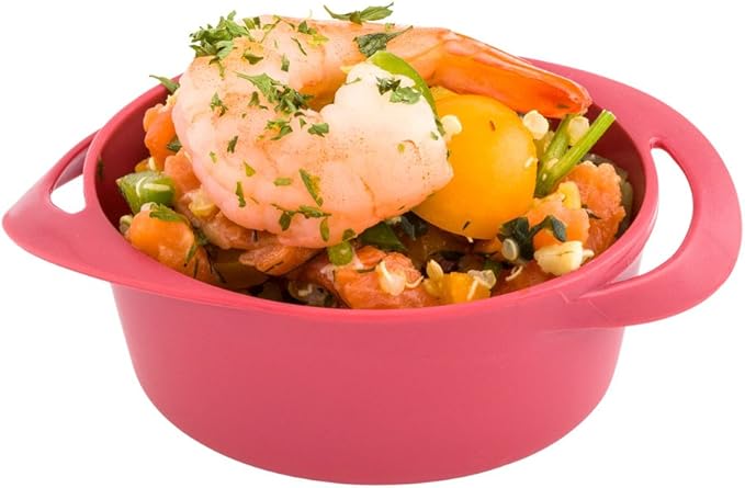Restaurantware-3 Ounce Mini Serving Dishes 100 Disposable Mini Appetizer Dishes - Built-In Handles Rectangle Red Plastic Mini Casserole Dishes Serve Snacks or Desserts