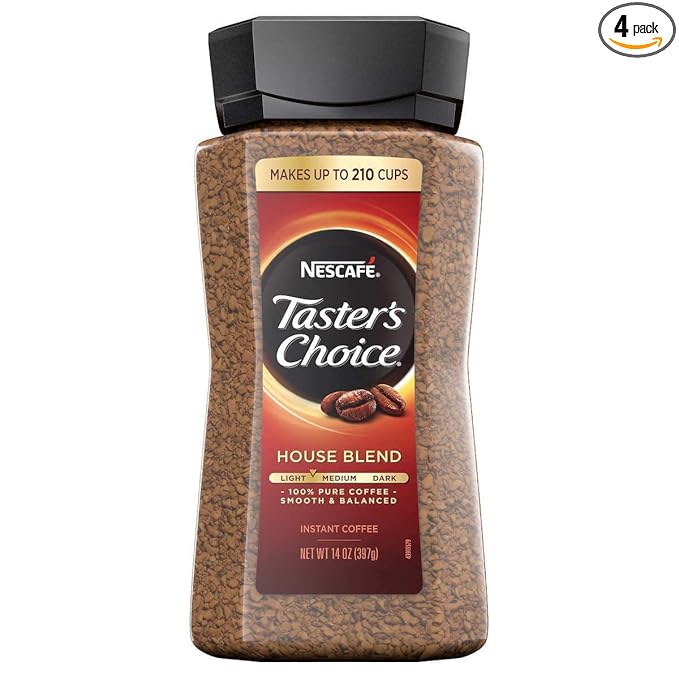 Taster's Choice Original Gourmet Instant Coffee 14 Ounce Jar Pack of 4