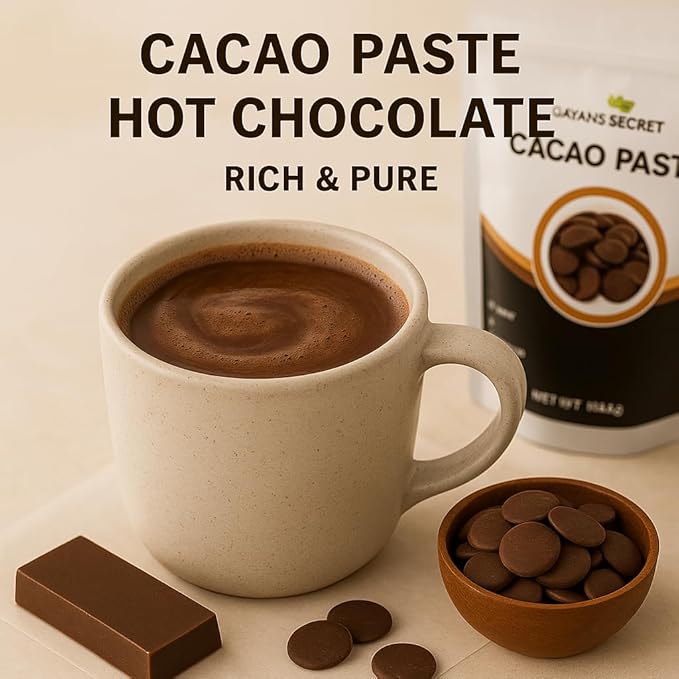 Mayan's Secret - Organic Raw Cacao Paste Wafers – USDA Certified Non-GMO Vegan &amp Gluten-Free – Easy-Melt Wafers for Chocolate Making Baking &amp Beverages – Pure Stone-Ground Cacao (1 Pound (P