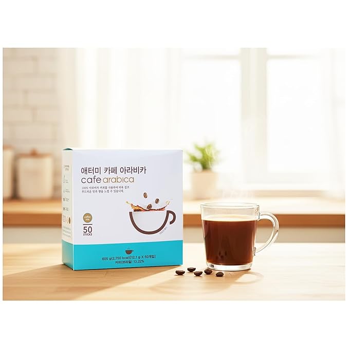 Café Arabica Instant Coffee – 50 Single-Serve Sticks | Smooth &amp Aromatic Flavor | Convenient Home Office &amp Travel Packets