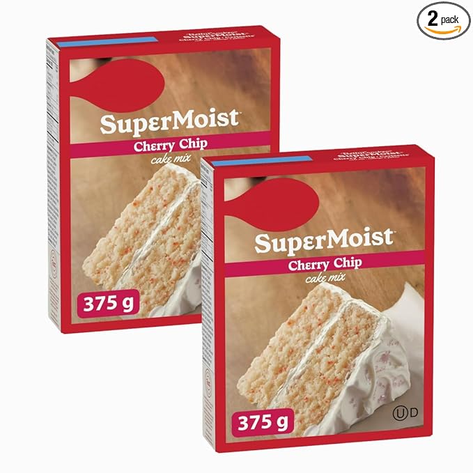 SuperMoist Cherry Chip Cake Mix 375g/13.25oz (Pack of 2)