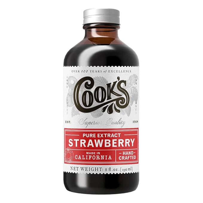 Cook's Strawberry Extract for Baking Preserves Syrup Cookies Cakes 8 oz