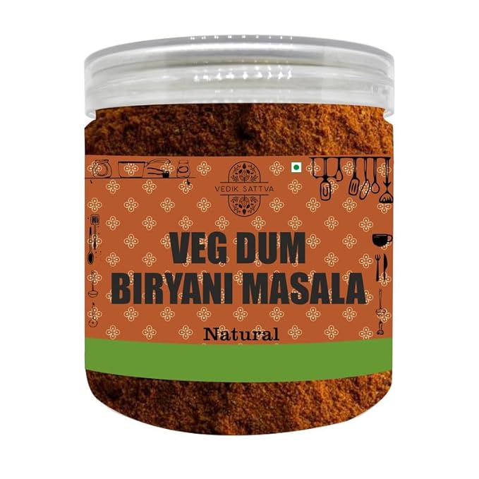 Vedik Sattva Natural Veg Dum Biryani Masala 7.05 OZ / 200 GM | Pack Of 1 Box