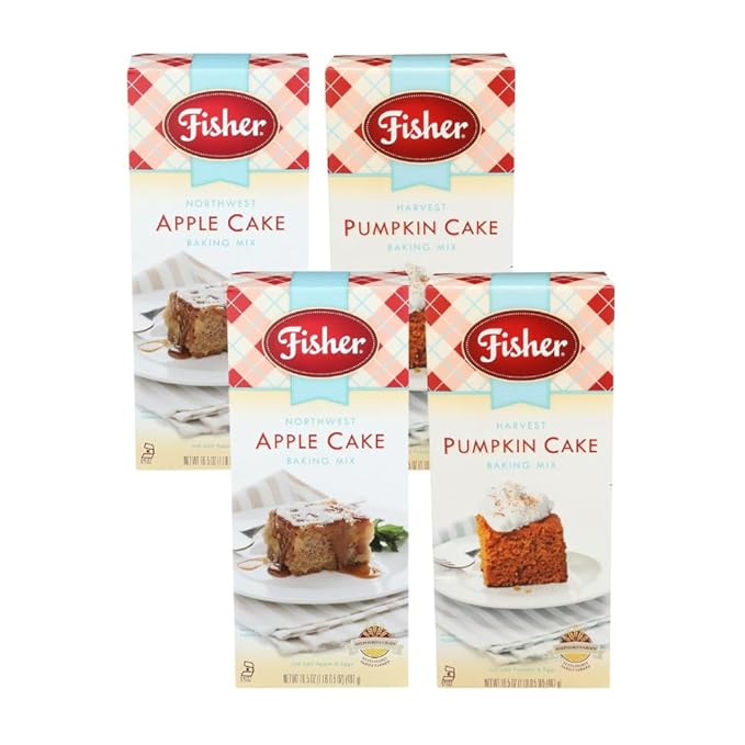Fisher Cake Mix Variety Pack 2 Apple 2 Pumpkin Cake Variety Pack
