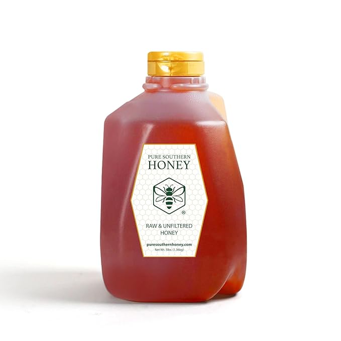 100% Raw &amp Unfiltered Wildflower Honey - American Made by Pure Southern Honey (48 Ounce)