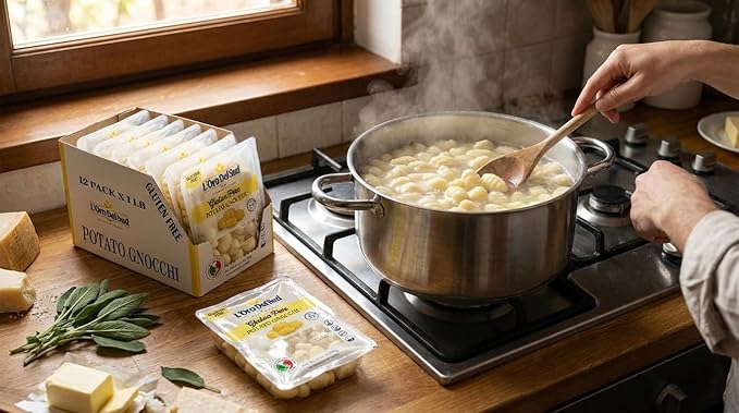 L'Oro Del Sud Pack of 3 Gluten Free Potato Gnocchi Cooks in 2-3 Minutes Shelf Stable Product of Italy NON GMO Wheat Free Eggs Free Vegan