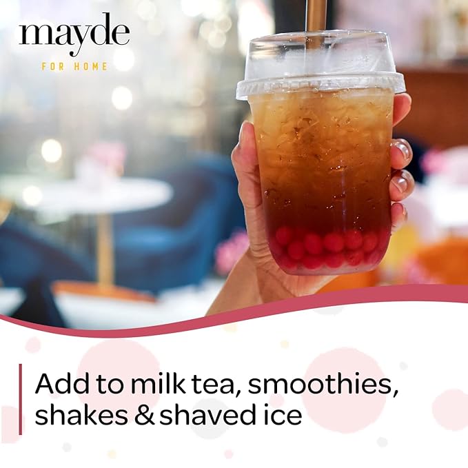 Mayde Popping Boba Pearls Strawberry Boba Popping Pearls Bursting Balls for Drinks Desserts &amp Breakfast Bowls Strawberry Flavor 7 Pounds