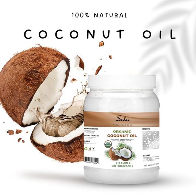 Organic Unrefined Cold Pressed Extra Virgin Coconut Oil -64 oz/ 1.8 kg