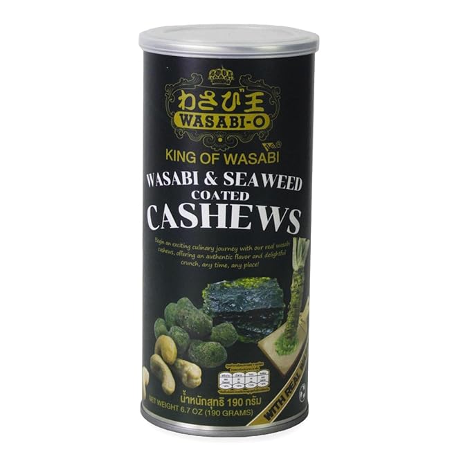 WASABI-O Cashews (6.7 Ounce (Pack of 1) Authentic Wasabi and Seaweed)