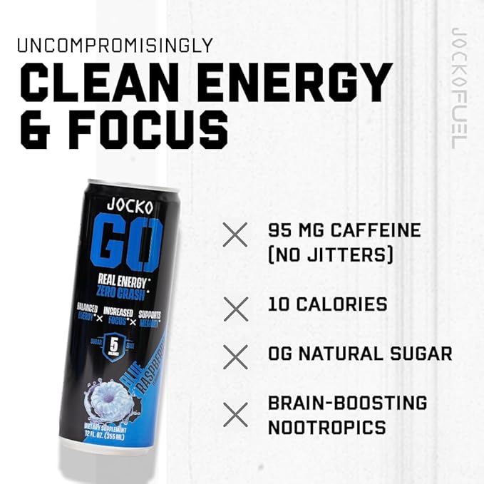 Jocko GO Energy Drink (Afterburner Orange) - Keto Vitamin B12 Vitamin B6 Electrolytes L Theanine Magnesium- Energy Boost Sugar Free Nootropic Monk Fruit Blend - 12 Pack