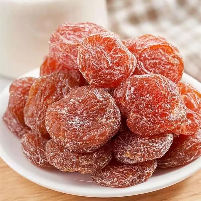 Japanese-Style Seedless Dried Plums 2 Packs – Salty Flavor 200g/7oz Each Individually Wrapped Chewy Plum Snack Sweet &amp Savory Ready-to-Eat Treat for Travel Office &amp Home