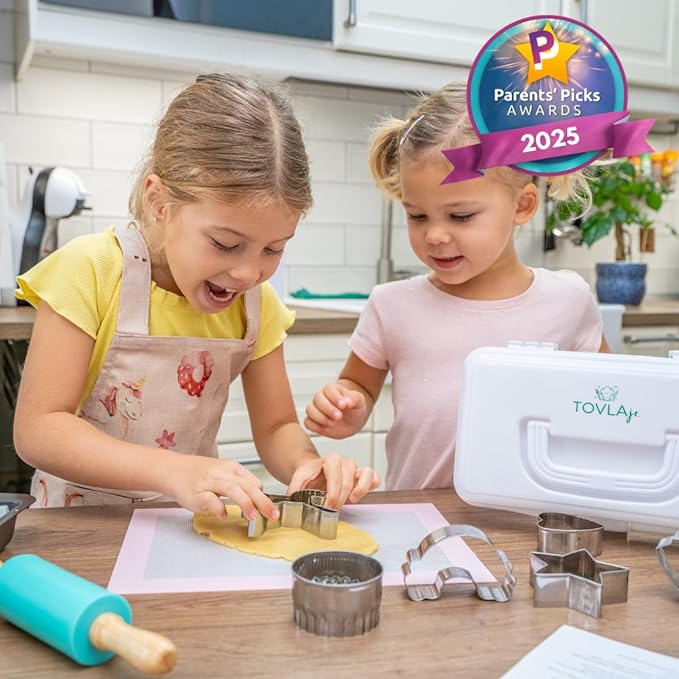 Tovla Jr. Kids Baking Gift Set with Storage Case - Unicorn Baking Gift Set for Kids-Real Cooking Utensils for Cookie Cupcakes and Decorating