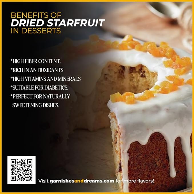 Garnishes &amp Dreams Dehydrated &amp Dried Star Fruit Slices (7oz) – Natural Carambola for Cocktails Mixology Baking &amp Desserts Edible Fruit Garnish No Sugar Added Healthy Snack